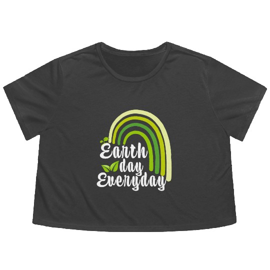 Earth Day Everyday Rainbow Earth Day 2023 Teacher Flowy Cropped Tees