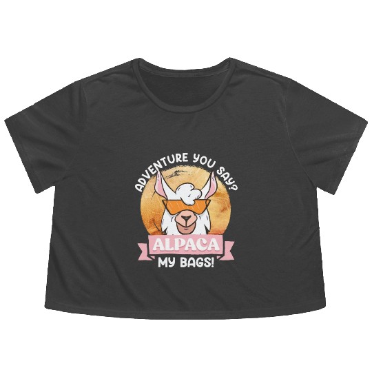 Alpaca my Bags funny Mountaineer Mountain fan Flowy Cropped Tees