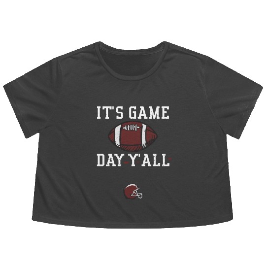 It's Game Day Y'all - Football Flowy Cropped Tees