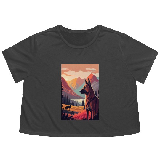 Belgian Malinois Nature Flowy Cropped Tees