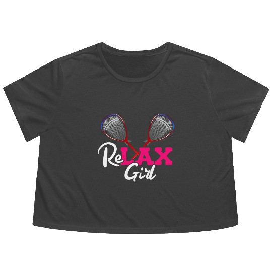 ReLAX Girl Lax Stick Athletic Sports Player Flowy Cropped Tees