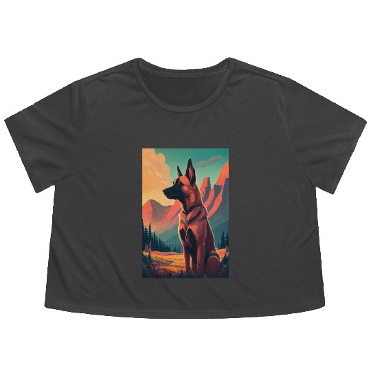 Belgian Malinois Nature Flowy Cropped Tees