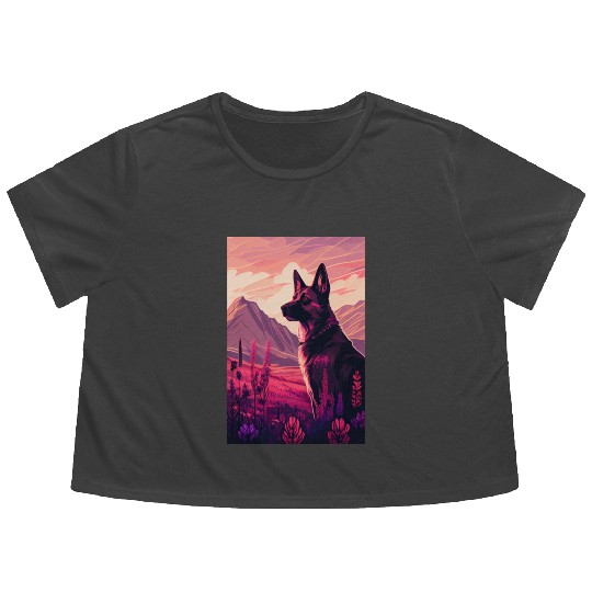 Belgian Malinois Nature Flowy Cropped Tees