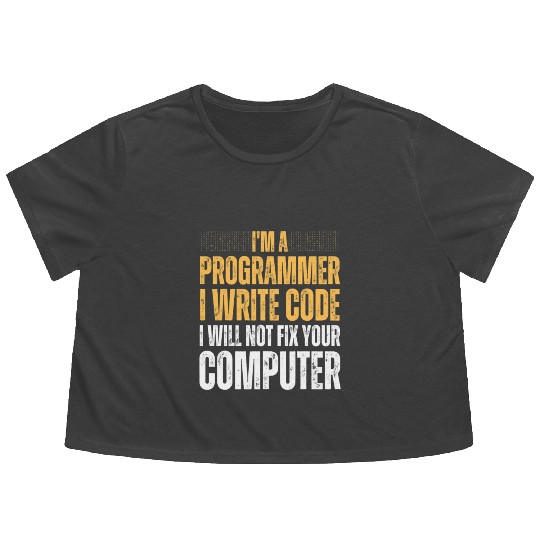 Computer Science Programmer Saying For Men Women Flowy Cropped Tees