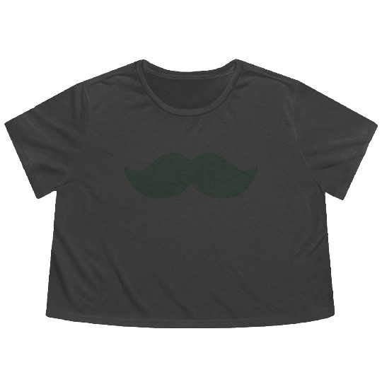 dark green mustache black man november bike Flowy Cropped Tees