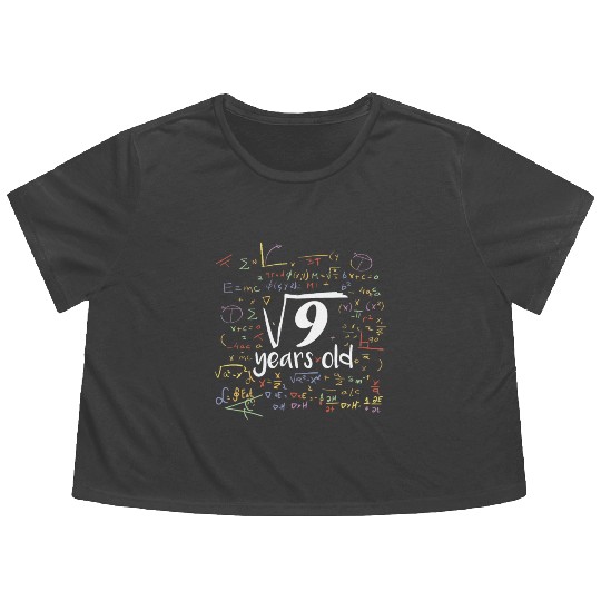 Math Quote 3 Years Old Birthday 3rd Birthday Flowy Cropped Tees