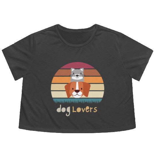 Dog Lovers Cute Gifts For Animal Lovers Flowy Cropped Tees