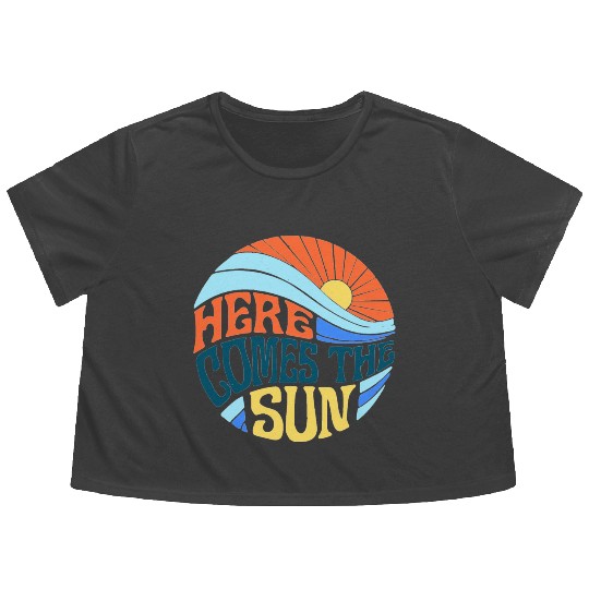 Here comes the sun Flowy Cropped Tees