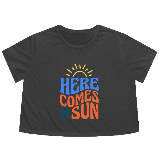 Here comes the sun Flowy Cropped Tees