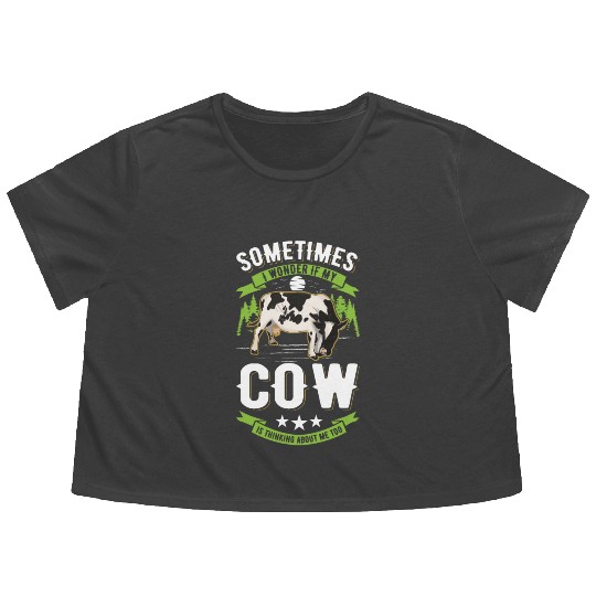 Cow Cattle Breeder Farmer Cows Flowy Cropped Tees