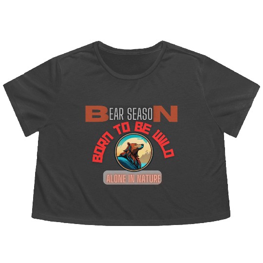 BORN TO BE WILD BEAR Flowy Cropped Tees