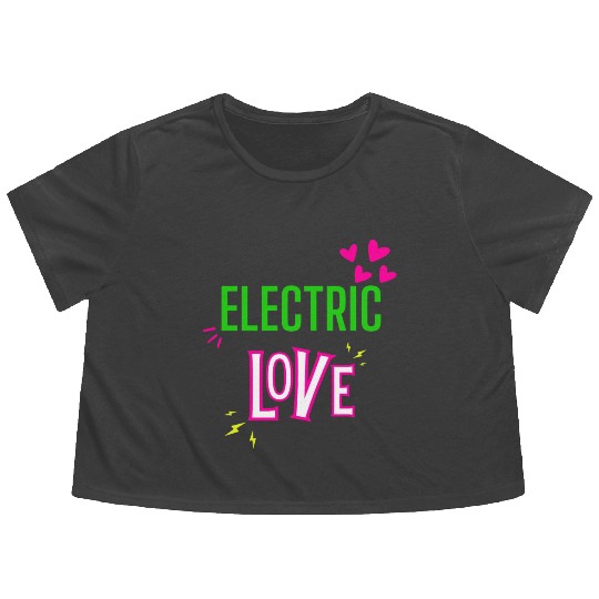 Electric Love in Neon Colors: Romance and Fun! Flowy Cropped Tees