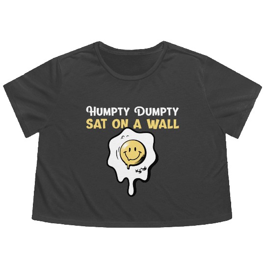 Humpty Dumpty Nursery Rhymes For Funny People Flowy Cropped Tees