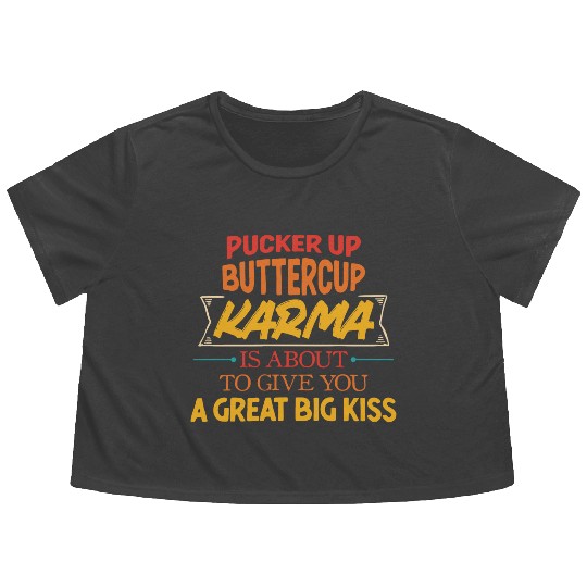 Pucker Up Buttercup Karma Flowy Cropped Tees