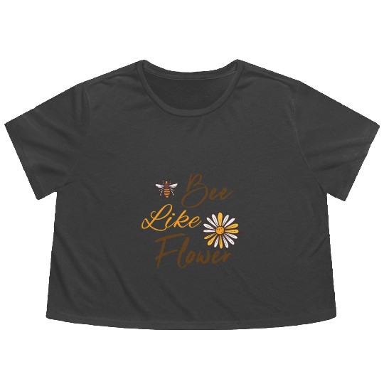 Bee like a flower Honey bee Flowy Cropped Tees