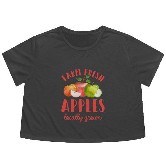 Apple Picking Farm Fresh Apples Farmer For Kids Flowy Cropped Tees