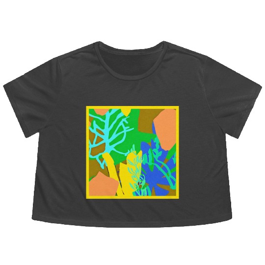 Beautiful Ocean Patterns Design Flowy Cropped Tees