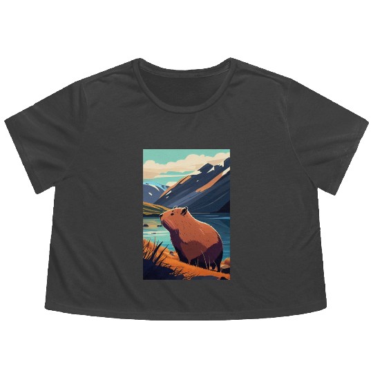Capybara Nature Capibara Flowy Cropped Tees