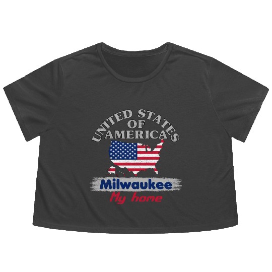 United States of America - Milwaukee my home - USA Flowy Cropped Tees