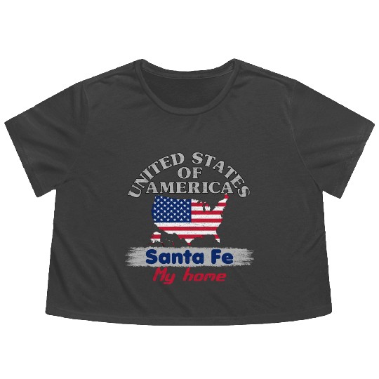United States of America - Santa Fe my home - USA Flowy Cropped Tees