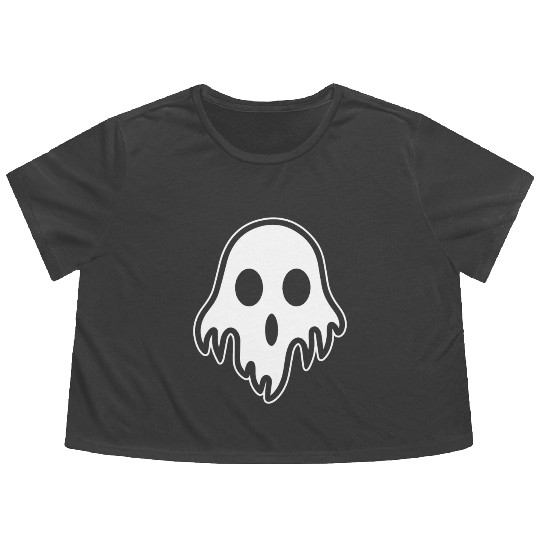 Ghost Halloween Spooky Flowy Cropped Tees