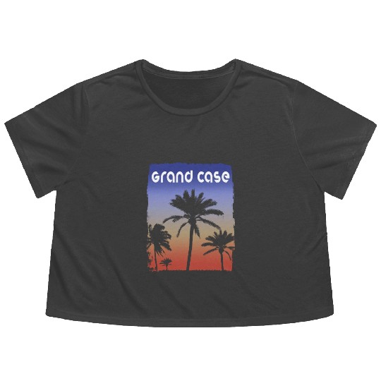 Grand Case Saint Martin Sunset Vacation Souvenir Flowy Cropped Tees