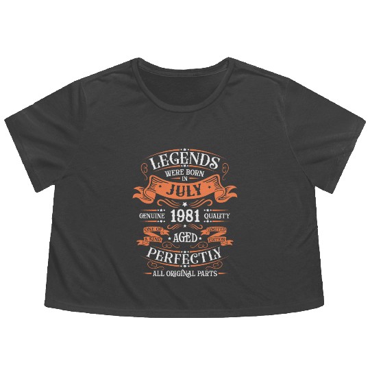 July 1981 anniversary 1981 legends July Flowy Cropped Tees