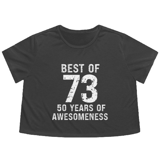 Best of 1973 vintage birthday 50th birthday Flowy Cropped Tees
