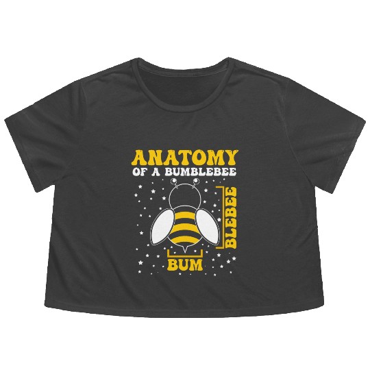 Anatomy of a Bumblebee Bee Lover Gift Flowy Cropped Tees