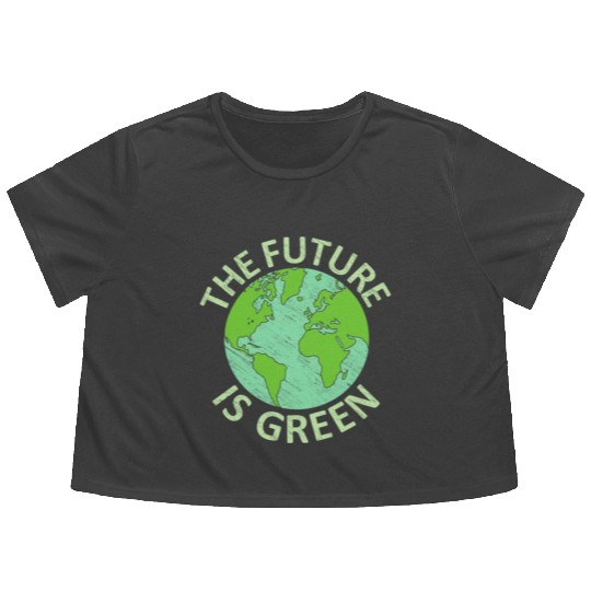 Earth Day 2022 Future Is Green Energy Save Flowy Cropped Tees