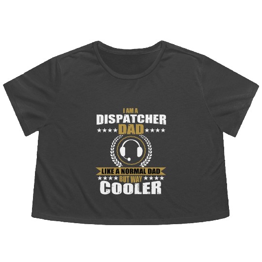 Funny Dispatcher Dad Saying 911 Emergency Calls Flowy Cropped Tees