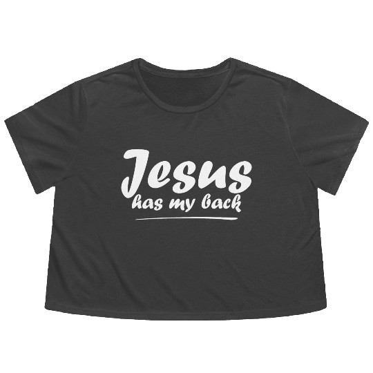 Jesus Has My Back Flowy Cropped Tees
