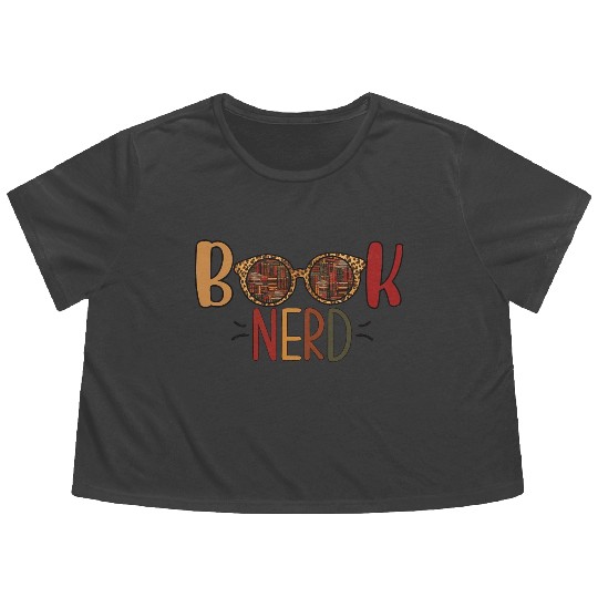 Funny Book Nerd Librarian Teacher Student Reader Flowy Cropped Tees