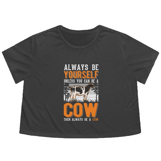 Cow Gift Farmer Cattle Breeder Cows Flowy Cropped Tees