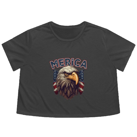 USA Independence Day 4th of July Labor Day Flowy Cropped Tees