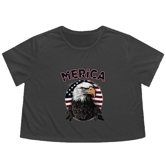 USA Independence Day 4th of July Labor Day Flowy Cropped Tees