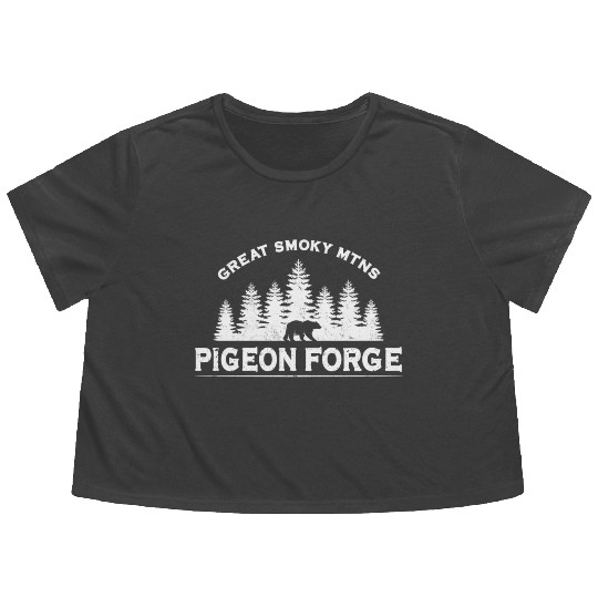 Pigeon Forge Tennessee Great Smoky Mountains Flowy Cropped Tees