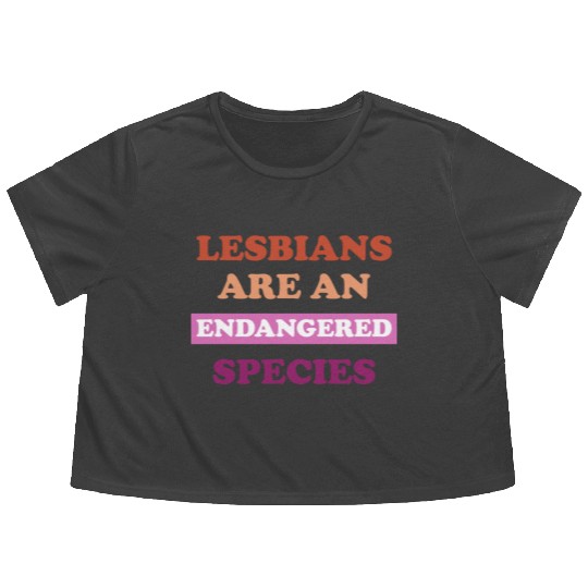 Lesbians Are An Endangered-Species Flowy Cropped Tees