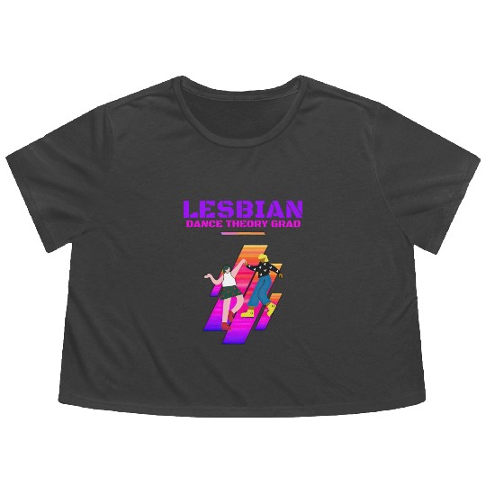Lesbian Dance Theory Grad Pride Flowy Cropped Tees