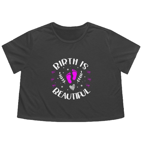 Doula Midwifery Birth Childbirth Pregnancy Midwife Flowy Cropped Tees