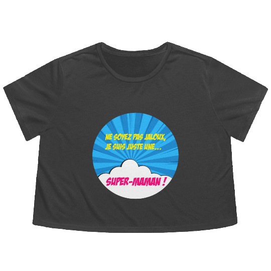 Super-mom super-hero. Best mom Mother's day Comics Flowy Cropped Tees
