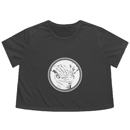 Funny Pottery Artist Art Teacher Clay Ceramics Flowy Cropped Tees