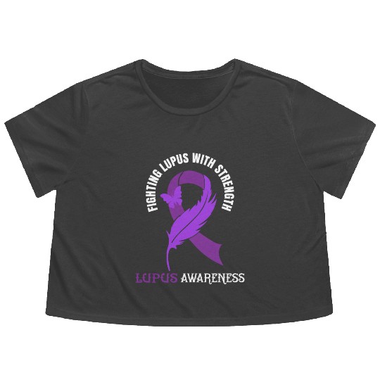 Lupus Awareness Lupus Fighter Flowy Cropped Tees