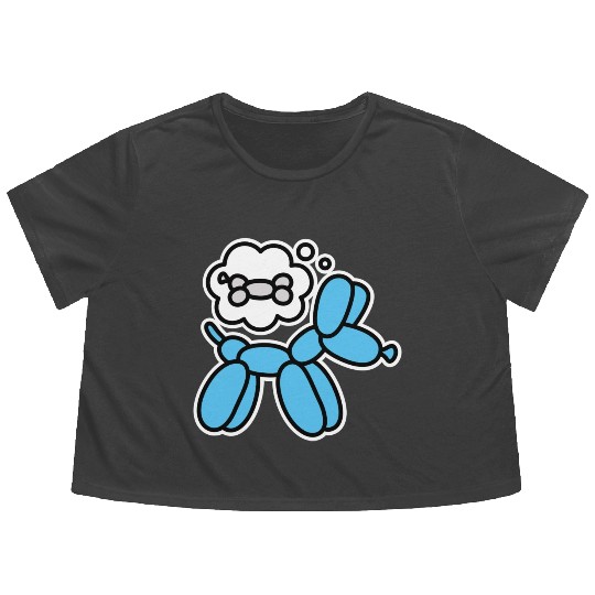 Balloon dog and bone Balloon artist Balloon animal Flowy Cropped Tees