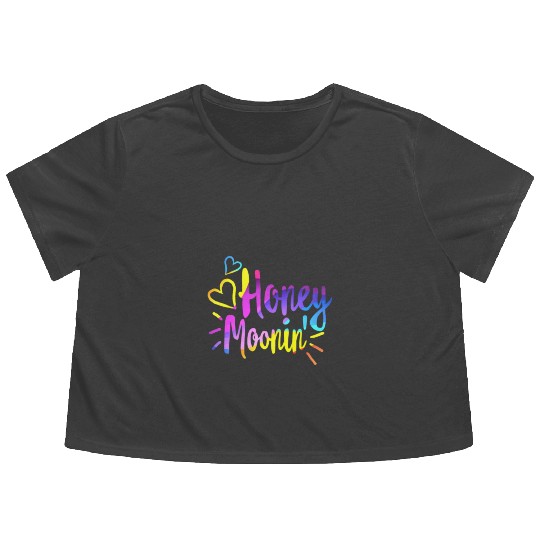 Honeymoonin Flowy Cropped Tees Newlywed Flowy Cropped Tees Wifey Hubby