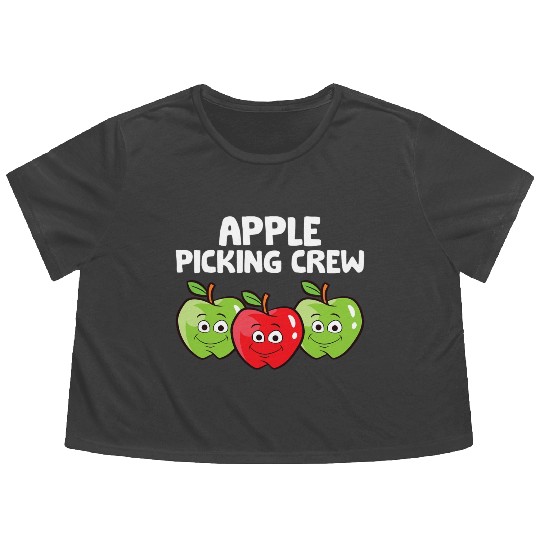 Apple Farmer Apple Lover Fruit Funny Apple Picking Flowy Cropped Tees