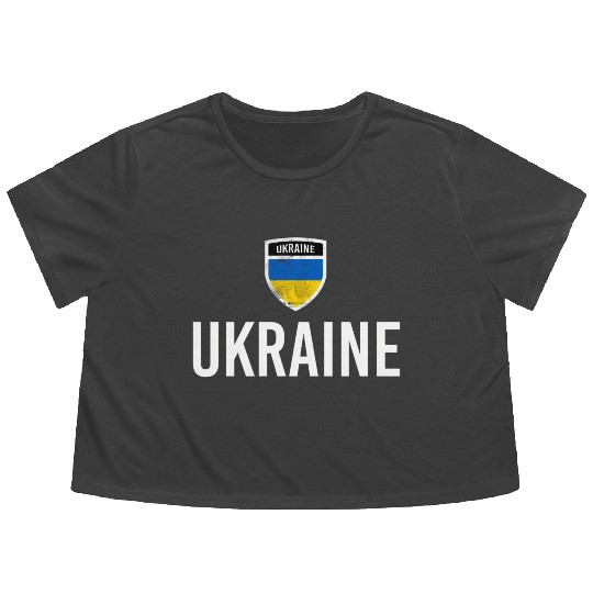 Ukraine Flag Ukrainian Flag Ukraine Flowy Cropped Tees