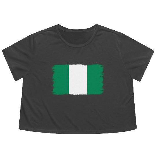 Nigerian Flag Nigeria Flowy Cropped Tees