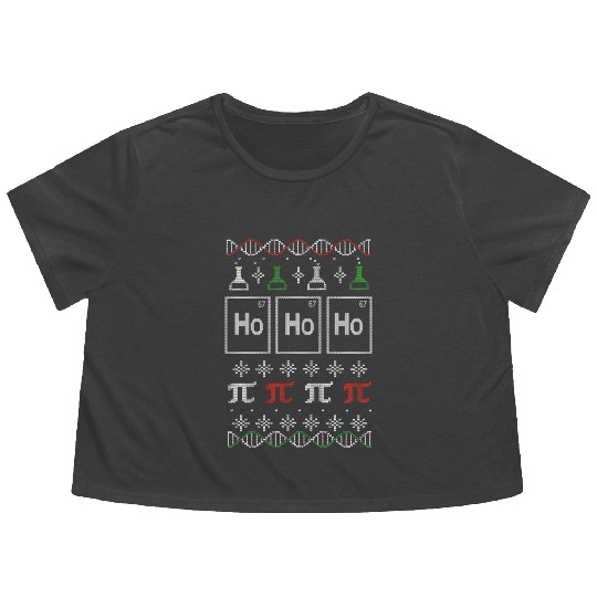 Science Christmas Pi Number Geeky Santa Flowy Cropped Tees