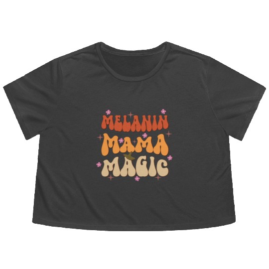 Melanin Mama Magic, Independence Day Flowy Cropped Tees